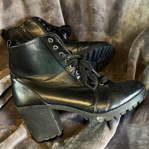 Time and Tru Black Combat Boots